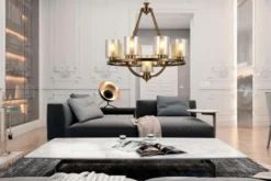 Lampadario colore ottone SANTINI W9