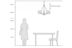 Lampadario colore ottone SANTINI W9
