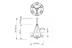 Lampadario color ottone SANTINI W7