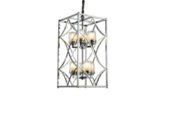 Lampadario con gabbia cromata QUADRATO DUO