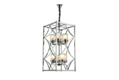 Lampadario con gabbia cromata QUADRATO DUO