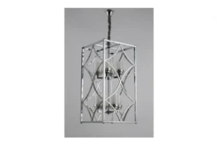 Lampadario con gabbia cromata QUADRATO DUO