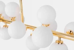 Lampadario con ramo 16 sfere in vetro oro caldo PETRICA W16