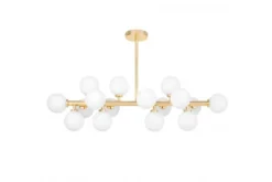 Lampadario con ramo 16 sfere in vetro oro caldo PETRICA W16