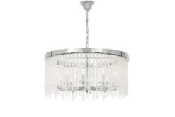 Lampadario cromato con cristalli a cascata BALMENA D60