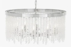 Lampadario cromato con cristalli a cascata BALMENA D60