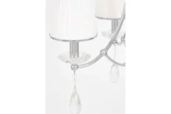 Lampadario cromato con cristalli e paralumi in vetro DOMINNI W4