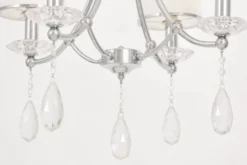 Lampadario cromato con cristalli e paralumi in vetro DOMINNI W4