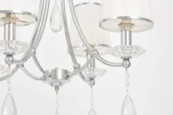Lampadario cromato con cristalli e paralumi in vetro DOMINNI W4