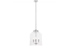 Lampadario cromato moderno con paralume in vetro a bollicine RALTON W3