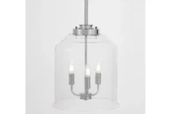 Lampadario cromato moderno con paralume in vetro a bollicine RALTON W3