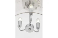 Lampadario cromato moderno con paralume in vetro a bollicine RALTON W3