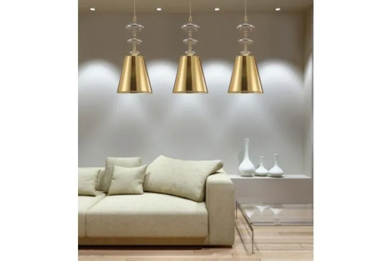 Lampadario design a sospensione colore oro