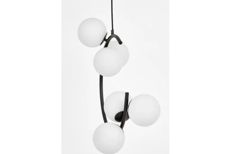 Lampadario design moderno semicircolare nero BONIO W6