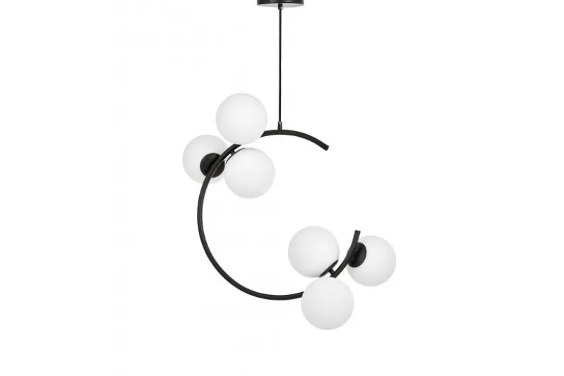 Lampadario design moderno semicircolare nero BONIO W6