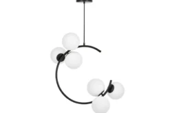 Lampadario design moderno semicircolare nero BONIO W6