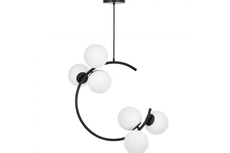 Lampadario design moderno semicircolare nero BONIO W6