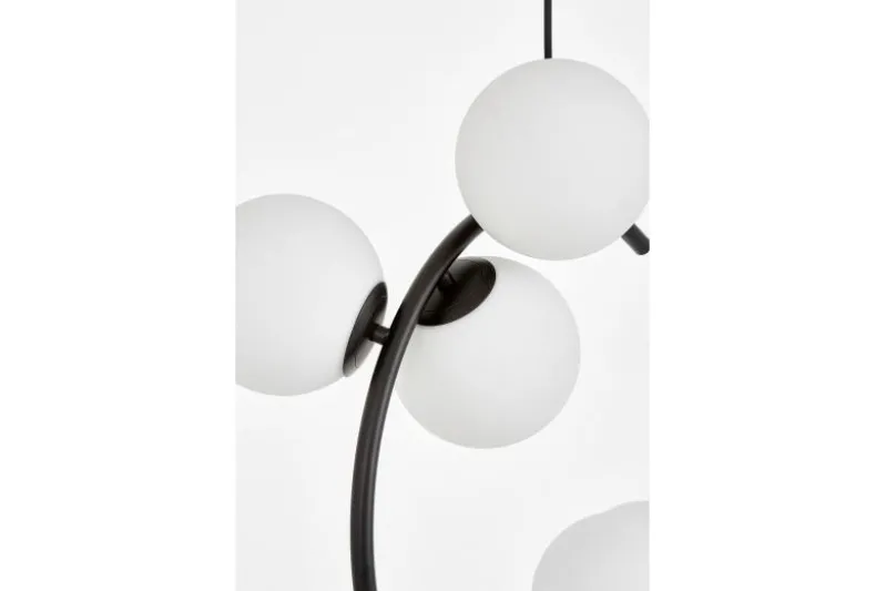 Lampadario design moderno semicircolare nero BONIO W6
