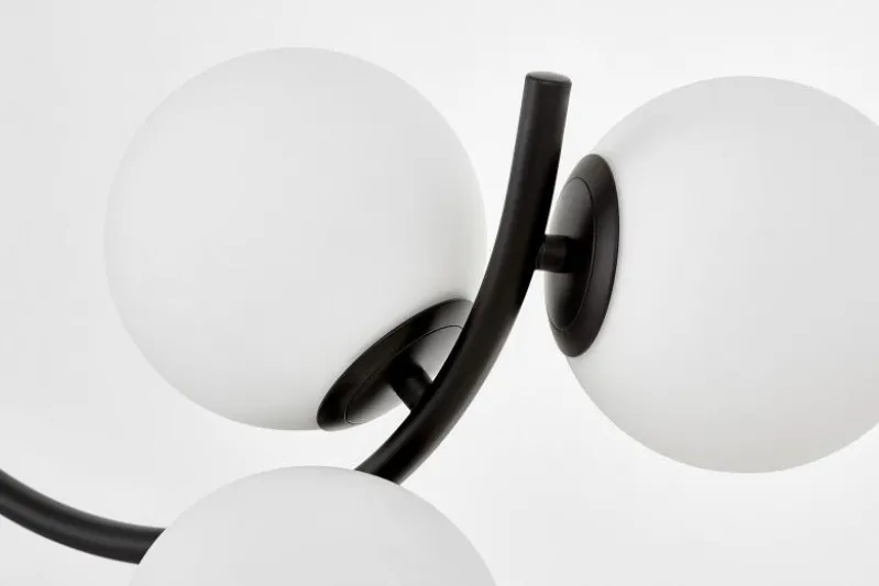 Lampadario design moderno semicircolare nero BONIO W6