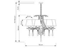 Lampadario di cristallo Venisia W8