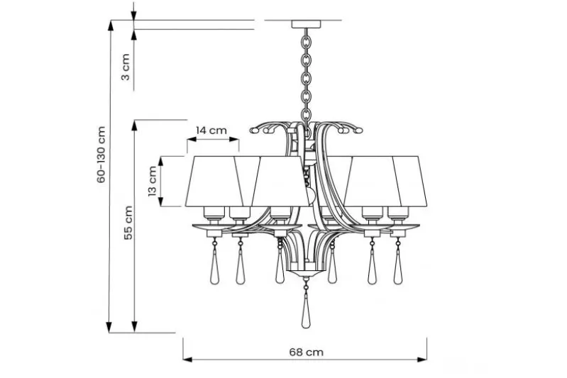 Lampadario di cristallo Venisia W6 Oro