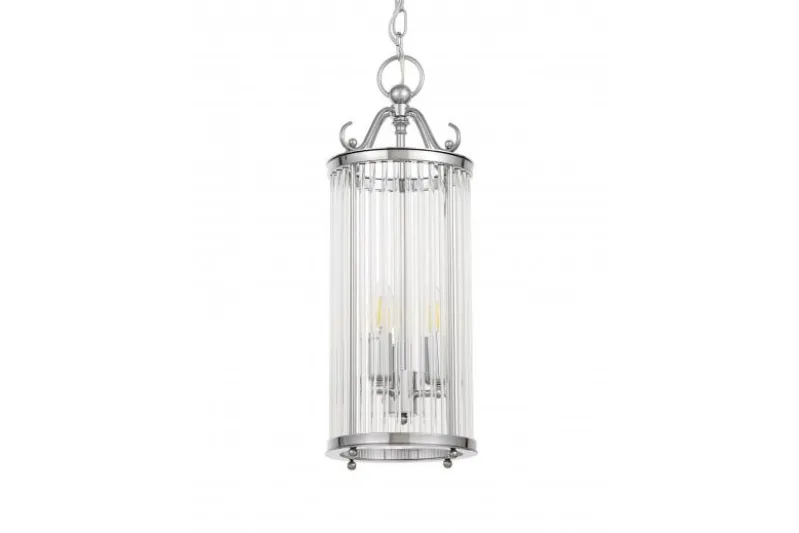 Lampadario di design moderno in metallo cromato e vetro BOSTON W3