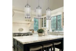 Lampadario di design moderno in metallo cromato e vetro BOSTON W3
