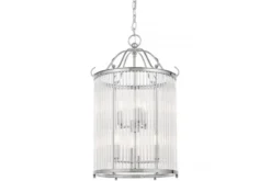 Lampadario di design moderno in metallo cromato e vetro BOSTON W6