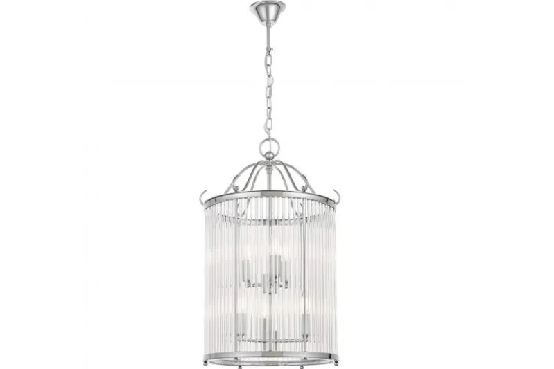 Lampadario di design moderno in metallo cromato e vetro BOSTON W6