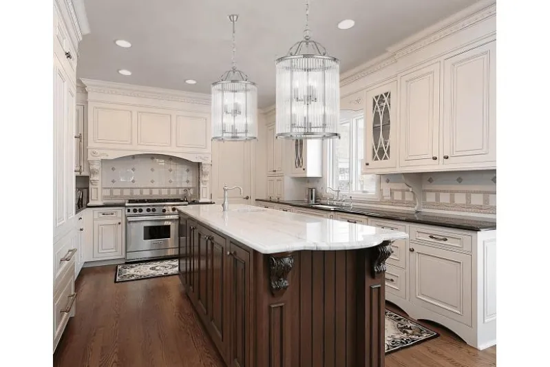 Lampadario di design moderno in metallo cromato e vetro BOSTON W6