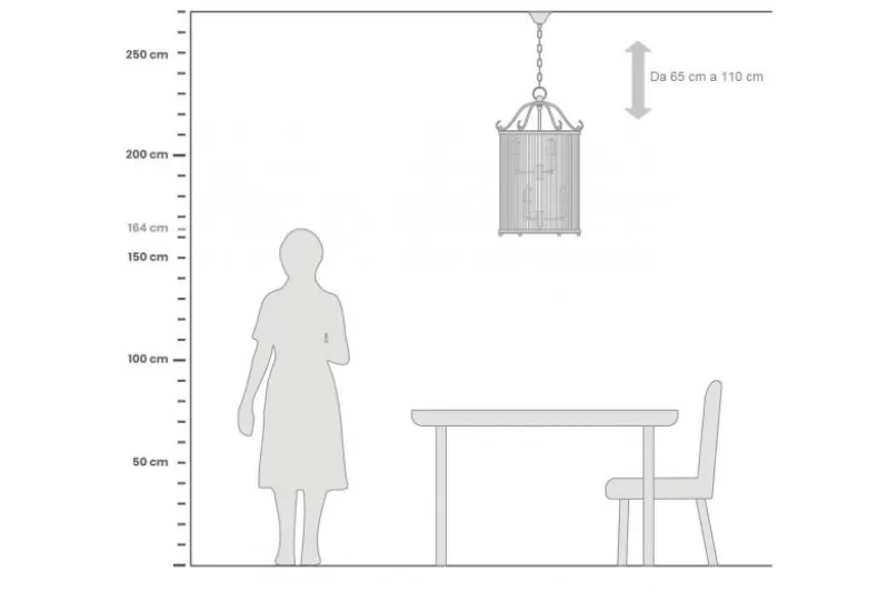 Lampadario di design moderno in metallo cromato e vetro BOSTON W6