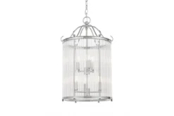 Lampadario di design moderno in metallo cromato e vetro BOSTON W6