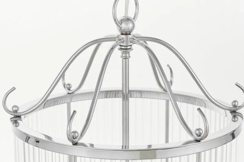 Lampadario di design moderno in metallo cromato e vetro BOSTON W6