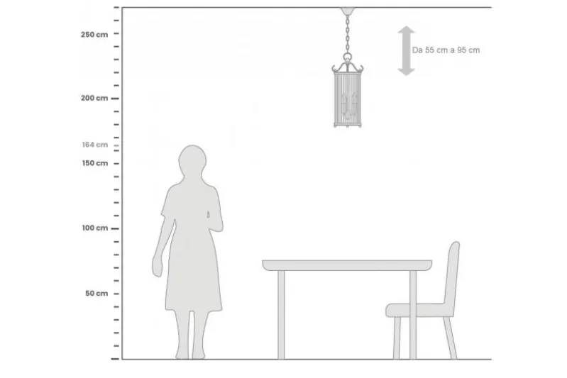 Lampadario di design moderno in ottone e vetro BOSTON W3