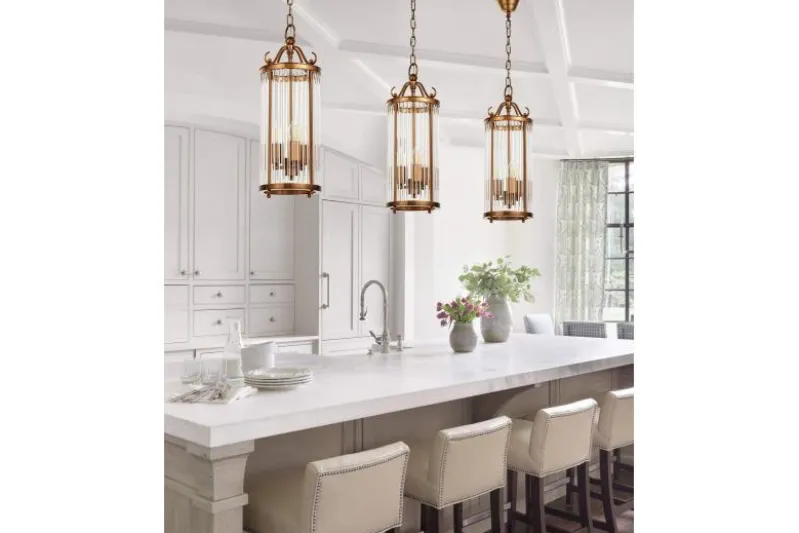 Lampadario di design moderno in ottone e vetro BOSTON W3