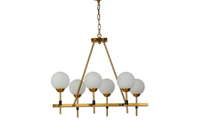 Lampadario di design moderno 6 luci ALDONO W6 Ottone