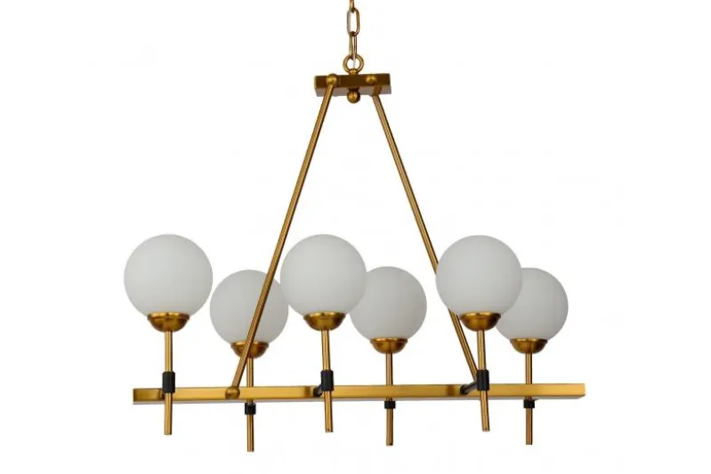 Lampadario di design moderno 6 luci ALDONO W6 Ottone