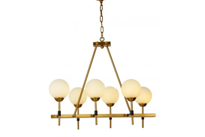 Lampadario di design moderno 6 luci ALDONO W6 Ottone
