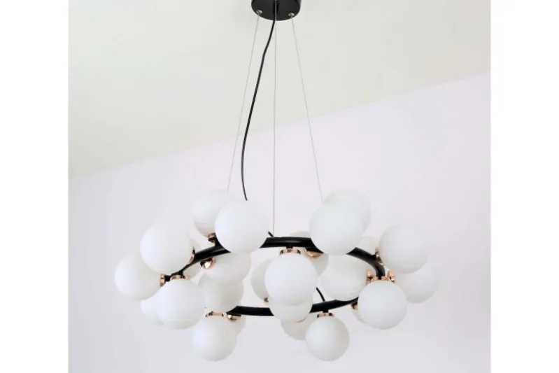 Lampadario di design moderno 25 luci nero e oro caldo MARSIADA W25