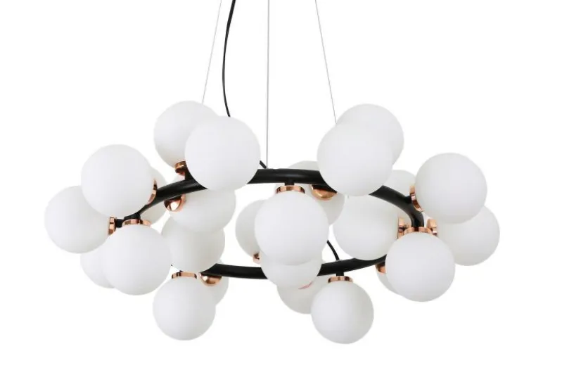 Lampadario di design moderno 25 luci nero e oro caldo MARSIADA W25