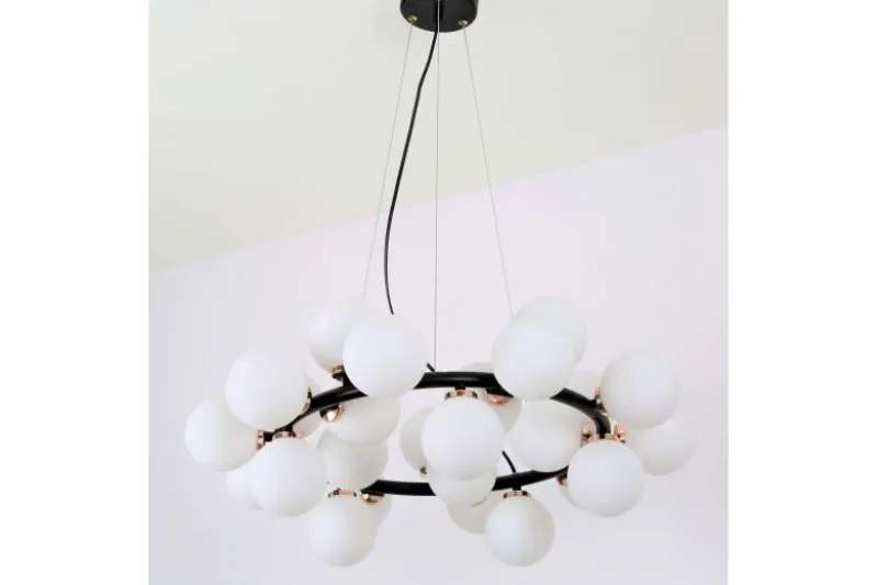 Lampadario di design moderno 25 luci nero e oro caldo MARSIADA W25