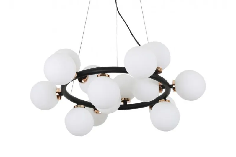 Lampadario di design moderno 15 luci Nero Oro caldo MARSIADA W15