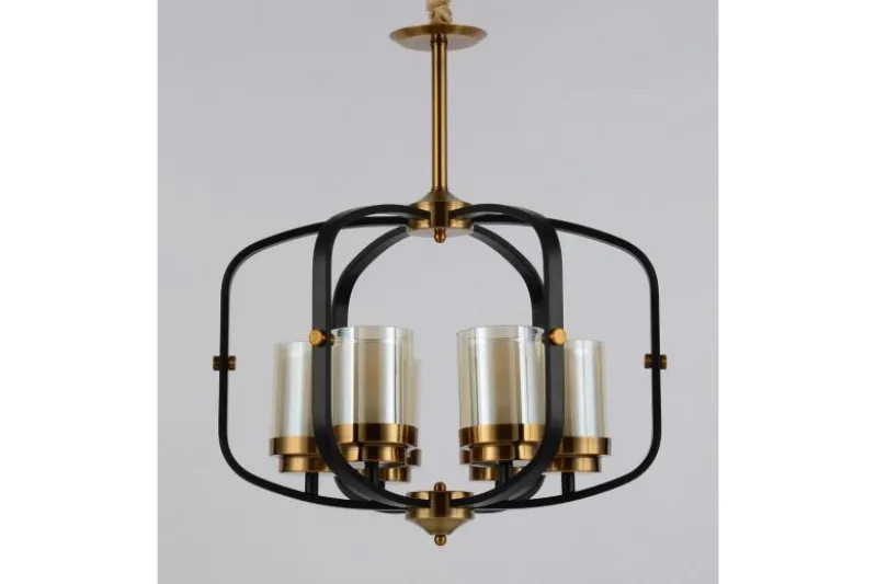 Lampadario di design nero e ottone BONTON W6