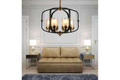 Lampadario di design nero e ottone BONTON W6