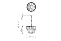 Lampadario di design post moderno di cristallo e metallo nero oro MAZINI D40