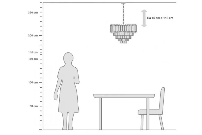 Lampadario di design post moderno di cristallo e metallo nero oro MAZINI D50
