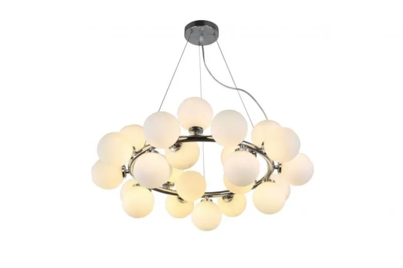 Lampadario 25 luci a sfere in vetro MARSIADA W25 Cromo