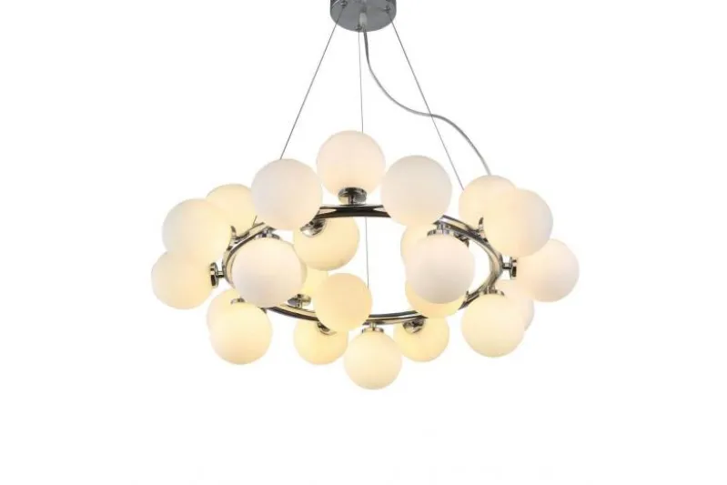 Lampadario 25 luci a sfere in vetro MARSIADA W25 Cromo
