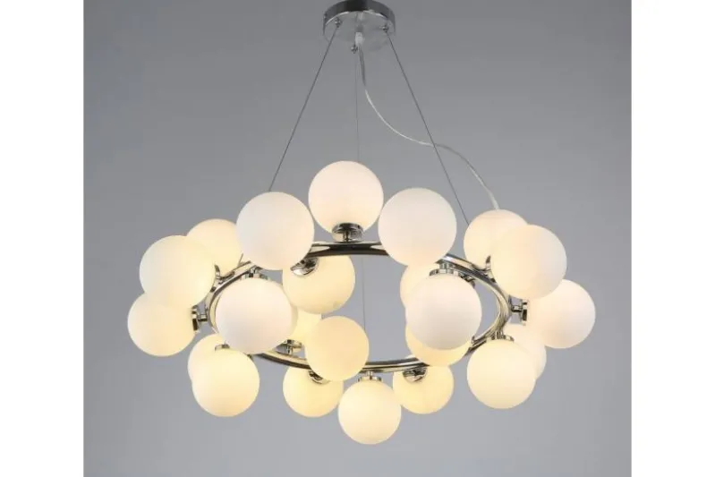 Lampadario 25 luci a sfere in vetro MARSIADA W25 Cromo