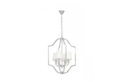 Lampadario moderno bianco e cromato con cristalli ORLANDO W4